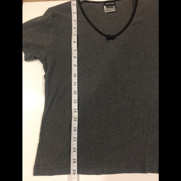 Joe Boxer gray t-shirt with black bow on v-neck - Picture 5 of 7